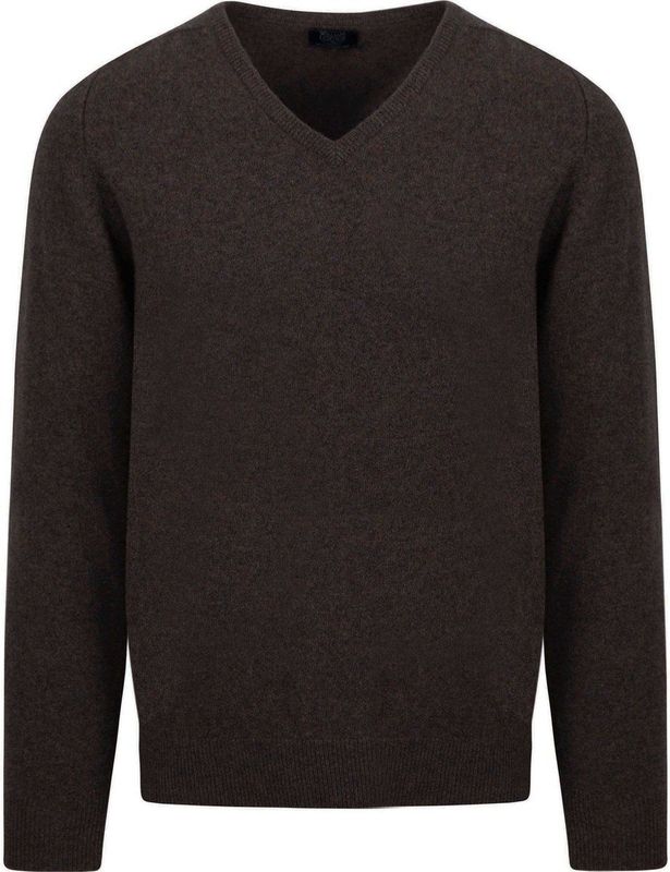William Lockie V-Hals Lamswol Driftwood - Heren - Pullovers