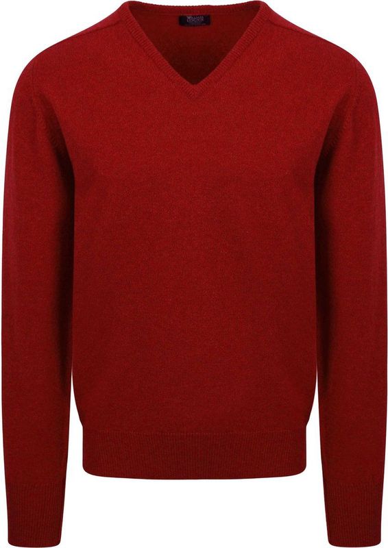 William Lockie - V - Pullover - Bordeaux - 100% Lamswol