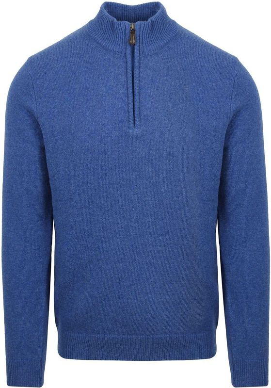 Suitable Half Zip Trui Lamswol Donkerblauw (navy) - Maat M - Heren - Schipperstrui - Schipperstrui met rits - Volwassen mannen
