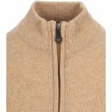 Suitable - Schipperstrui - Beige - Half Zip Trui - Wol - Heren