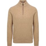 Suitable - Schipperstrui - Beige - Half Zip Trui - Wol - Heren