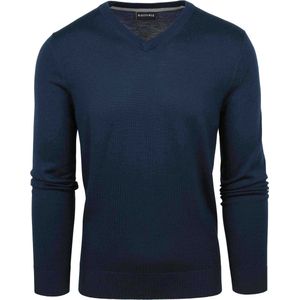 Suitable - Merino Pullover - Donkerblauw - V-Hals - Heren