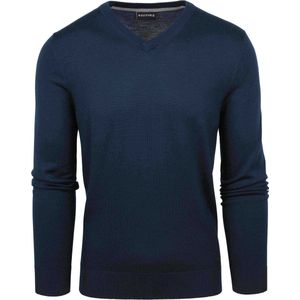 Suitable Merino Pullover V-Hals Navy - Heren - Pullovers