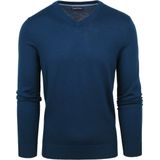 Suitable - Merino Pullover - Donkerblauw - V-Hals - Heren