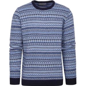 Suitable Prestige Fair Isle Pullover Blauw - Heren - Pullovers