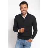 Suitable - Merino Half Zip Trui - Navy - 100% Merinowol