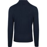 Suitable - Merino Half Zip Trui - Navy - 100% Merinowol