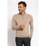 Suitable - Schipperstrui - Beige - Half Zip - Heren - Merinowol