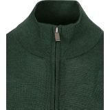 Suitable - Schipperstrui - Groen - Merino Half Zip Trui - Heren