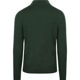 Suitable - Schipperstrui - Groen - Merino Half Zip Trui - Heren