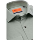 Suitable - Overhemd Pique - Groen - Slim-fit - Katoen - Lange Mouw