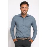 Suitable Overhemd Widespread Flanel Lichtblauw - Maat 39 - Heren - Casual Shirt