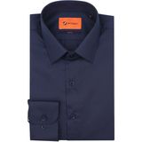 Suitable - Overhemd - Donkerblauw - Skinny-Fit - Formeel