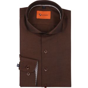 Suitable Twill Hemd Bruin