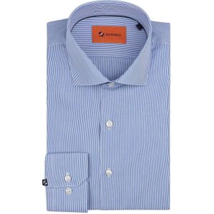 Suitable - Overhemd - Blauw - Katoen - Slim-Fit
