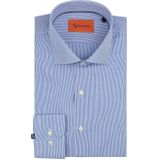 Suitable - Overhemd - Blauw - Katoen - Slim-Fit