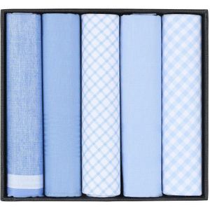 Suitable Zakdoeken 5-Pack Dessin Light Blue - Maat - Heren
