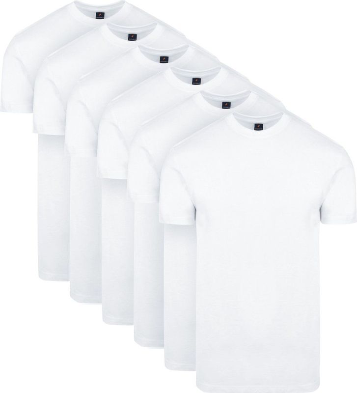 Suitable Obra T-Shirt Wit 6-Pack - Katoen - Korte Mouw