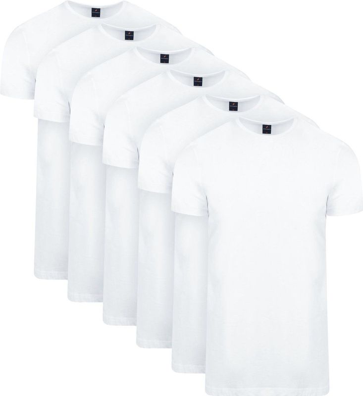 Suitable Ota T-Shirt Ronde Hals Wit 6-Pack - Heren - Basic T-shirts