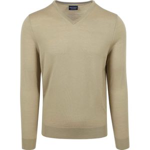 Suitable Merino Pullover V-Hals Lichtgroen - Heren - Pullovers