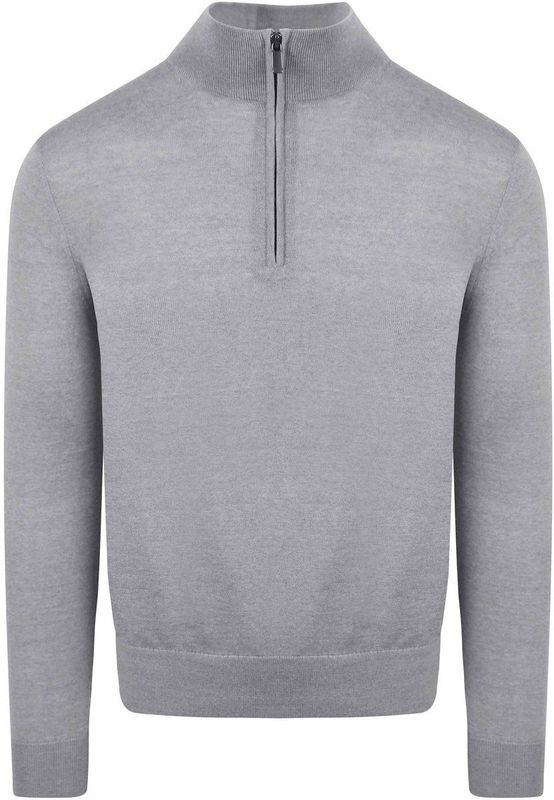 Suitable - Schipperstrui - Antraciet - Merino Half Zip Trui - Heren