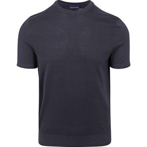 Suitable Knitted T-shirt Navy - Heren - Print T-shirts