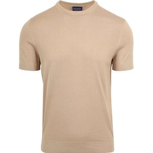 Suitable Knitted T-shirt Beige - Heren - Print T-shirts