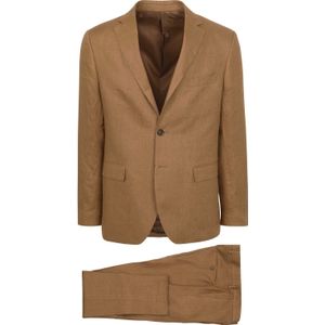 Suitable - Linnen Kostuum - Bruin - Modern-Fit - Heren