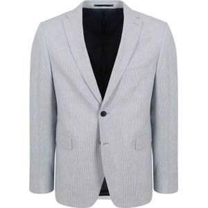 Suitable Blazer Linnen Streep Lichtblauw