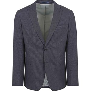 Suitable - Blazer - Donkerblauw - Slim-Fit - Gemaakt van 37% polyamide, 32% linnen, 24% katoen, 6% viscose, 1% elasthaan