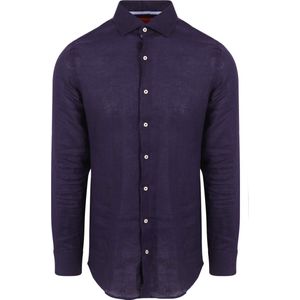Suitable Overhemd Linnen Donkerblauw (navy) - Maat 39 - Heren - Overhemden Formeel