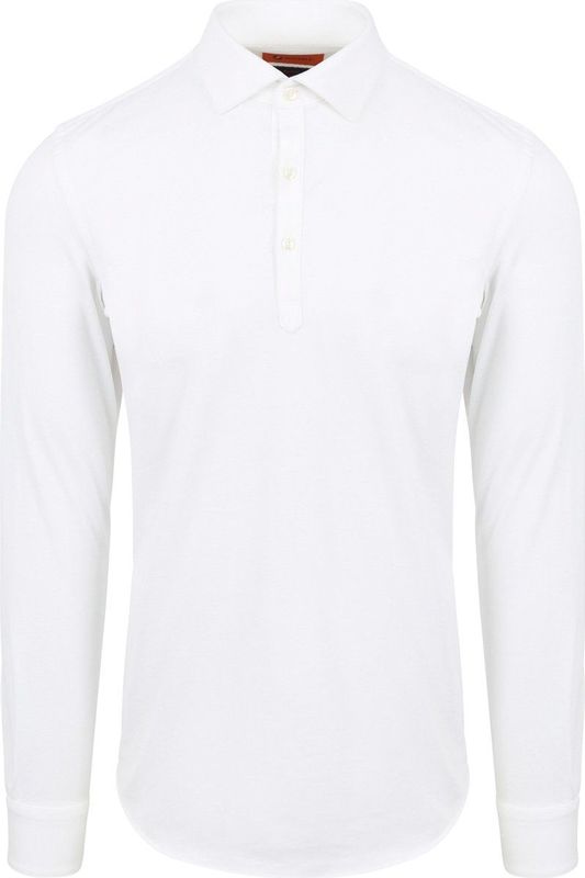 Suitable - Camicia - Poloshirt - Wit - Longsleeve polo - Heren