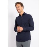 Suitable - Camicia - Poloshirt - Donkerblauw - Longsleeve Polo - Heren met Lange Mouwen