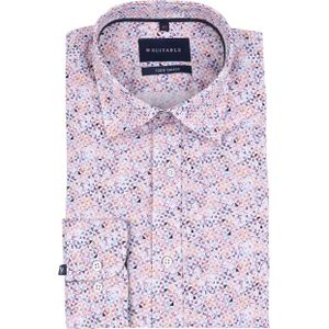 Suitable Overhemd Mosaic Print Roze - Maat 39 - Heren - Overhemden Formeel