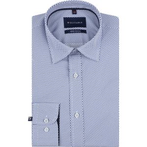 Suitable - Dotty Print - Overhemd - Blauw - Katoen