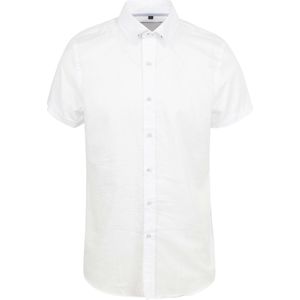 Suitable Short Sleeve Overhemd Linnen Wit - Maat S - Heren - Casual Shirt