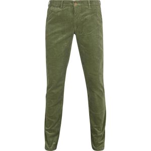 Suitable Chino Plato Corduroy Groen - Heren - Ribstructuur - Volwassen mannen