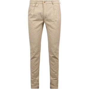 Suitable Chino Pico Pleat Flanel Sand - Heren
