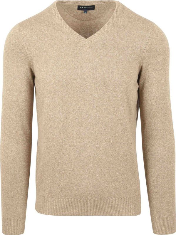 Suitable Respect Vinir Pullover Melange Sand - Maat M - Heren