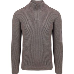 Suitable - Half Zip Trui - Taupe - Schipperstrui