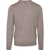 Suitable Merino Pullover V-Hals Greige - Heren - Pullovers