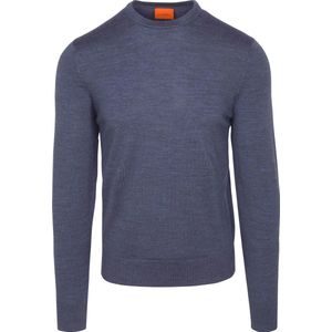 Suitable Merino Pullover Denim Blauw - Heren - Pullovers