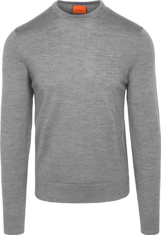 Suitable - Merino Pullover - Grijs - Heren - Sweater