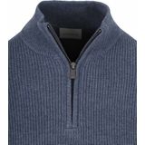 Suitable - Half Zip Trui - Donkerblauw - Schipperstrui - Wol Blend