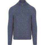 Suitable - Half Zip Trui - Donkerblauw - Schipperstrui - Wol Blend