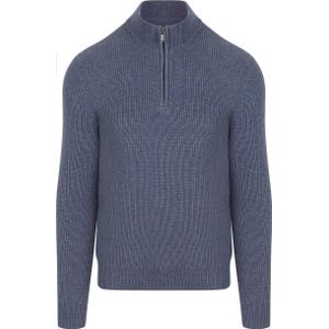 Suitable - Half Zip Trui - Donkerblauw - Schipperstrui - Wol Blend