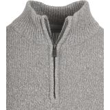 Suitable Half Zip Pullover Boiled Wool Grijs - Heren - Pullovers
