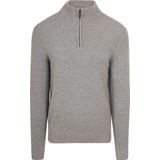 Suitable Half Zip Pullover Boiled Wool Grijs - Heren - Pullovers