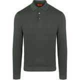 Suitable - Longsleeve Polo - Donkergroen - Heren - Modern-Fit