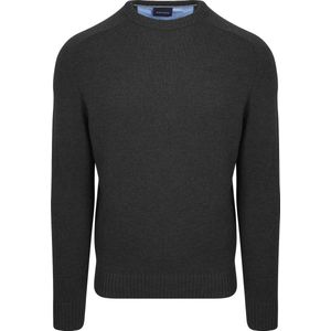 Suitable Lamswol Trui Ronde Hals Antraciet - Heren - Pullovers